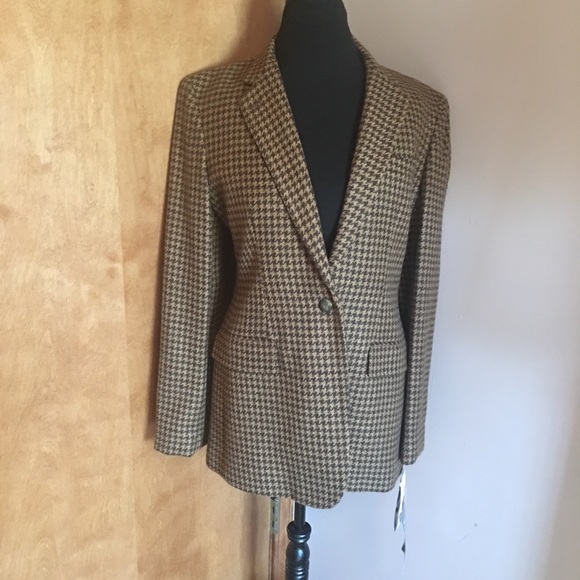 Lauren Ralph Lauren Wool Houndstooth Blazer Size 6 - Picture 1 of 8